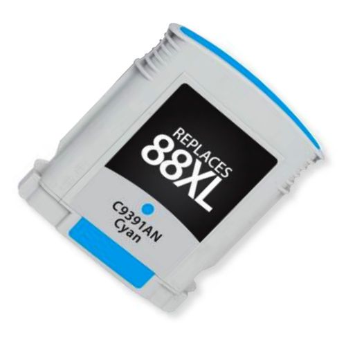 Clover Imaging Group 115796 Remanufactured High-Yield Cyan Ink Cartridge To Replace HP C9391AN, C9386AN, HP88XL; Yields 1700 Prints at 5 Percent Coverage; UPC 801509146110 (CIG 115796 115 796 115-796 C9 391AN C9-391AN C9 386AN C9-386AN HP-88XL HP 88XL)