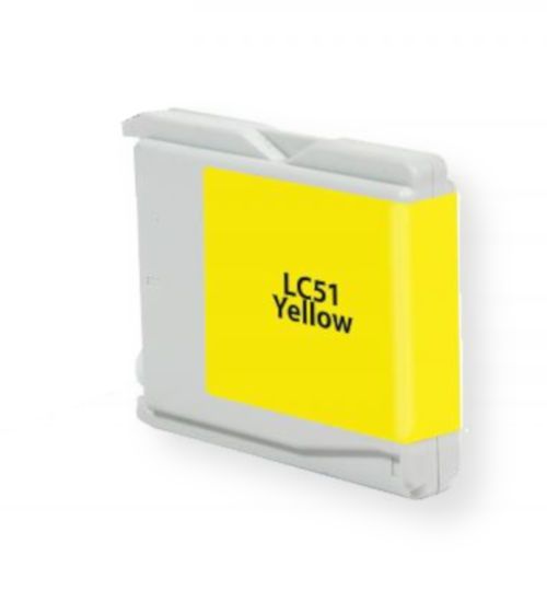 Clover Imaging Group 116259 Remanufactured Yellow Ink Cartridge for Brother LC51Y, Yellow Color; Yields 400 prints at 5 Percent Coverage; UPC 801509148770 (CIG 116259 116-259 116 259 LC51Y LC-51-Y LC 51 Y)