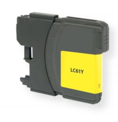 Clover Imaging Group 117024 Remanufactured High Yield Yellow Ink Cartridge for Brother LC61Y and LC65Y, Yellow Color; Yields 750 prints at 5 Percent Coverage; UPC 801509191875 (CIG 117024 117-024 117 024 LC61Y LC65Y LC-61-Y LC-65-Y LC 65 Y LC 61 Y)