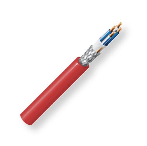 BELDEN1172AG7V1000, Model 1172A, 26 AWG, 4-Conductor, Starquad Microphone Cable; Red Color; High-conducitivity bare copper conductors; Polyethylene insulation; Tinned copper French Braid shield; Bare copper drain; PVC jacket; UPC 612825107781 (BELDEN1172AG7V1000 TRASMISSION CONNECTIVITY SOUND WIRE)