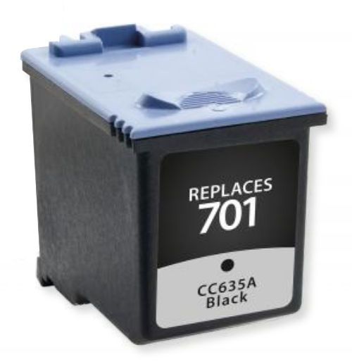 Clover Imaging Group 117408 Remanufactured Black Ink Cartridge To Replace HP CC635A, HP701; Yields 895 Prints at 5 Percent Coverage; UPC 801509201260 (CIG 117408 117 408 117-408 CC 635A CC-635A HP-701 HP 701)