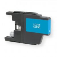 Clover Imaging Group 117424 Remanufactured New High Yield Cyan Ink Cartridge for Brother LC71C and LC75C, Cyan Color; Yields 600 prints at 5 Percent Coverage; UPC 801509201796 (CIG 117424 117-424 117 424 LC71C LC-71-C LC75C LC-75-C LC 71 C LC 75 C) 