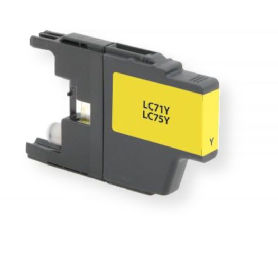 Clover Imaging Group 117426 Remanufactured New High Yield Yellow Ink Cartridge for Brother LC71Y and LC75Y, Yellow Color; Yields 600 prints at 5 Percent Coverage; UPC 801509201819 (CIG 117426 117-426 117 426 LC71Y LC-71-Y 75Y LC-75-Y LC 71 Y LC 75 Y)