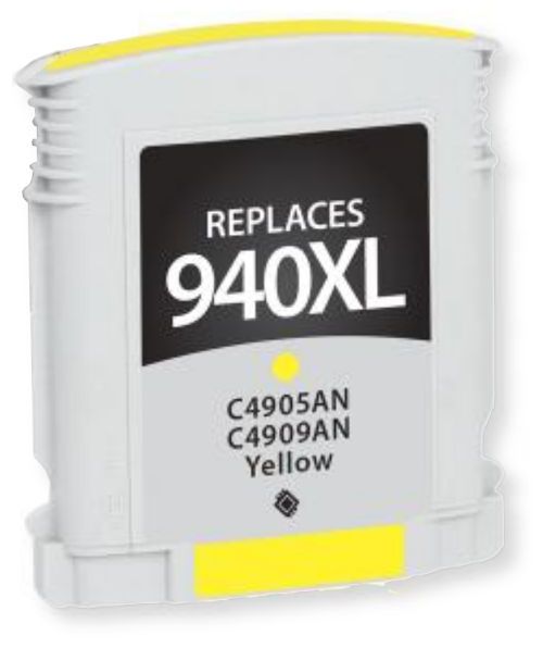 Clover Imaging Group 117806 Remanufactured High-Yield Yellow Ink Cartridges To Replace HP C4905AN, C4909AN, 940XL; Yields 1400 Prints at 5 Percent Coverage; UPC 801509211627 (CIG 117806 117 806 117-806 C4 909AN, C4-909AN, C4 905AN C4-905AN 940-XL)