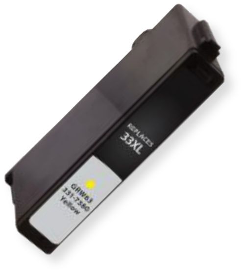 Clover Imaging Group 118047 New Extra-High-Capacity Yellow Inkjet Cartridge for Dell GRW63, 331-7380; Yields 700 Prints at 5 Percent Coverage; UPC 801509296648 (CIG 118 047 118-047 GRW-63, 3317380 331 7380)