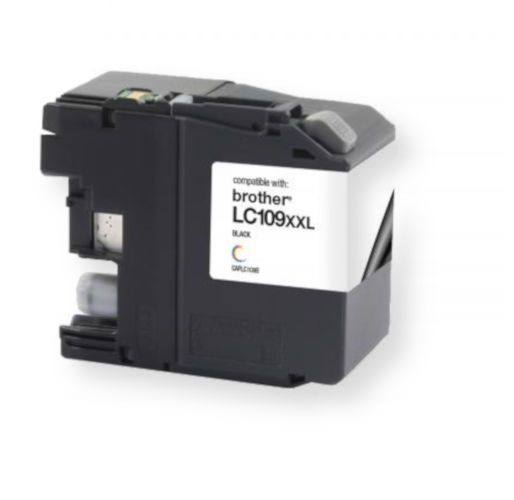 Clover Imaging Group 118074 Remanufactured Super High Yield Black Ink Cartridge for Brother LC109; Black Color; Yields 2400 prints at 5 Percent coverage; UPC 801509340938 (CIG 118007 118-007 118 007 LC 109 BK LC-109-BK LC109BK LC-109)