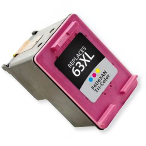 Clover Imaging Group 118133 Remanufactured High-Yield Tri-Color Ink Cartridge To Replace HP F6U63AN, HP63XL; Yields 330 Prints at 5 Percent Coverage; UPC 801509358988 (CIG 118133 118 133 118-133 F6-U63AN F6 U63AN HP-63XL HP 63XL)