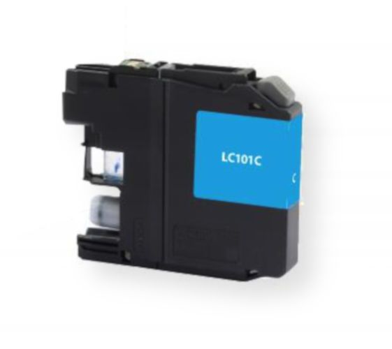 Clover Imaging Group 118150 Remanufactured Cyan Ink Cartridge for Brother LC101C, Cyan Color; Yields 300 prints at 5 Percent Coverage; UPC 801509364088 (CIG 118150 118-150 118 150 LC101C LC-101-Y LC 101 C LC101 LC-101 LC 101)