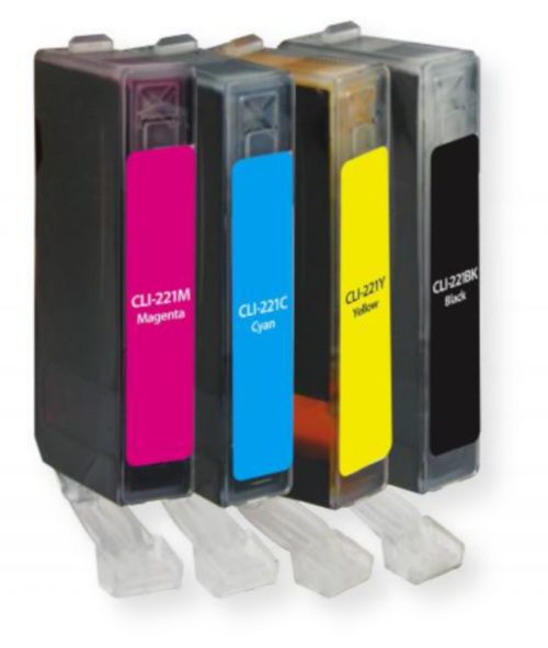 Clover Imaging Group 118167 Remanufactured Black, Cyan, Magenta, Yellow Ink Cartridges for Canon CLI-221, 4-Pack; UPC 801509368826 (CIG 118167 118-167 118 167 2946B004 2946 B004 2946-B-004 CLI-221 CLI221 CLI 221)