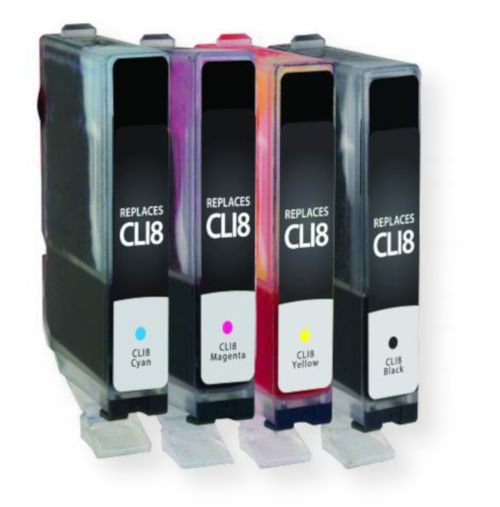 Clover Imaging Group 118168 Remanufactured Four-Pack Black, Cyan, Magenta, and Yellow Ink Cartidges for Canon 0620B010 CLI-8, Black, Cyan, Magenta, and Yellow Four-Pack; UPC 801509368833 (CIG 118168 118-168 118 168 0620B010 0620 B010 0620-B-010 CLI-8 CLI8BK CLI 8)