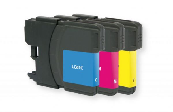 Clover Imaging Group 118195 Remanufactured High Yield Cyan, Magenta, and Yellow Ink Cartridge for Brother LC613PKS; Cyan, Magenta, and Yellow Color; High Yield; UPC 801509370423 (CIG 118195 118-195 118 195 LC613PKS LC-613PKS LC-61-3PKS LC61C LC61M LC61Y)