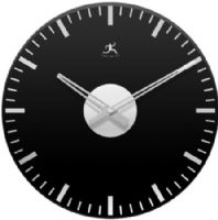 Infinity Instruments 11820 Black Knight Mirrored Wall Clock, 14" Round, Silver Dash Marks & Metal Hands, Open Face, Operates on a Highly Accurate Quartz Movement with one "AA" Battery (not included), UPC 731742118202 (11-820 118-20) 