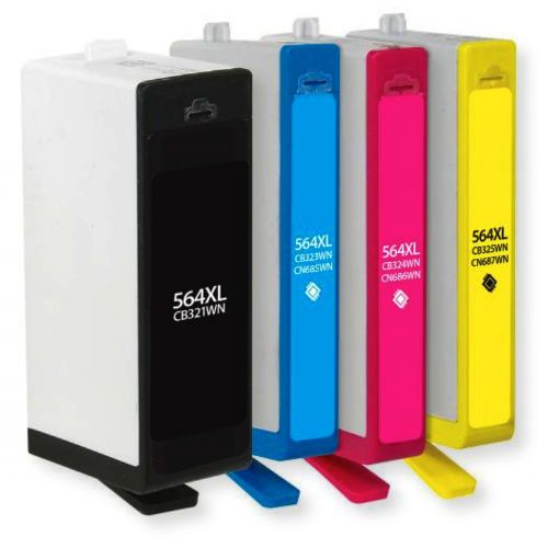 Clover Imaging Group 118201 Remanufactured High-Yield Black, Cyan, Magenta, Yellow Ink Cartridges To Replace HP N9H60FN, HP564XL Four-Pack; UPC 801509370485 (CIG 118201 118 201 118-201 N9-H60FN N9 H60FN HP-564XL HP 564XL)