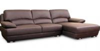 Wholesale Interiors 1182-M9805-sofa/RFC Euclid Brown Leather Modern Sectional Sofa, Brown genuine leather on seat surfaces with leather match on back and sides, Kiln-dried hardwood frame, Polyurethane foam cushioning; medium-firm, All cushions are fully attached and non-removable, Black wooden base and legs, Non-marking feet, UPC 847321002616 (1182M9805sofaRFC 1182-M9805-sofa-RFC 1182 M9805 sofa RFC) 