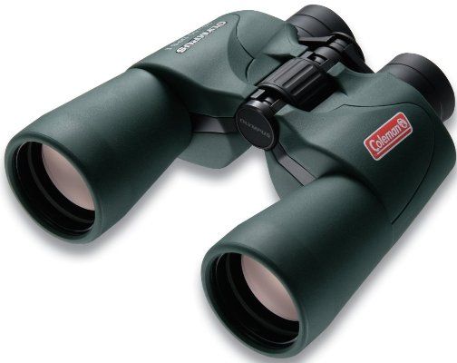 Olympus 118800 Coleman 10 X 50 DPS Trooper Binoculars, Green, 10x Magnification, 50mm Objective Lens Diameter, 5mm Exil Pupil Diameter, 12mm Eye Relief, Porro Prism Type, BK-7 Prism Glass, Fully Coated UV Protection, 6.5 Field of View Angular, 342ft. Field of View at 1000 yds, 19.7 Close Focus Distance, 25 Relative Brightness, UPC 050332171589 (118-800 118 800)