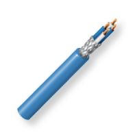 BELDEN1192AG7X1000, Model 1192A, 24 AWG, 4-Conductor, Starquad Microphone Cable; Blue Color; 4-24 AWG high-conducitivity Bare copper conductors; Polyethylene insulation; Tinned copper French Braid shield with Bare copper drain wire; PVC jacket; UPC 612825108252 (BELDEN1192AG7X1000 TRANSMISSION CONNECTIVITY SOUND WIRE) 