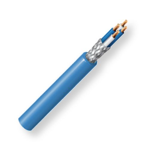 Belden 1192A G7X500, Model 1192A, 24 AWG, 4-Conductor, Starquad Microphone Cable; Blue Color; 4-24 AWG high-conducitivity Bare copper conductors; Polyethylene insulation; Tinned copper French Braid shield with Bare copper drain wire; PVC jacket; UPC 612825108269 (BTX 1192AG7X500 1192A G7X500 1192A-G7X500 BELDEN)