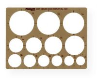 Pickett 1201I Circles Template; Circle sizes range from 1.25" to 3.5"; Size: 4" x 7.25" x .030"; Shipping Weight 0.19 lb; Shipping Dimensions 13.25 x 8.75 x 0.12 in; UPC 014173152831 (PICKETT1201I PICKETT-1201I PICKETT/1201I TEMPLATE ARCHITECTURE) 