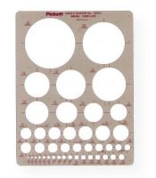 Pickett 1204I Circle Master Template; Contains 43 circles ranging from 1/16" to 3" in diameter; Size: 7" x 10" x .030"; Shipping Weight 0.09 lb; Shipping Dimensions 11.5 x 7.00 x 0.3 in; UPC 014173152879 (PICKETT1204I PICKETT-1204I PICKETT/1204I TEMPLATE ARCHITECTURE) 