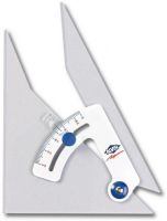 Alvin 120C Tru-Angle, 12" Adjustable Triangle; Provides the features of a 45 degree/90 degree adjustable triangle plus those of a protractor; Angles from 0 degree to 90 degree can be drawn from the baseline with 0.5 degree accuracy; Die-engraved graduations for high visibility; The aluminum thumbscrew securely holds the selected angle and allows quick pickup and manipulation; UPC 088354100300 (ALVIN120C ALVIN 120C 120 C 120-C) 