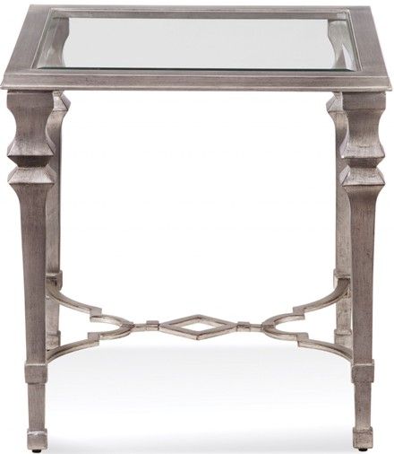 Bassett Mirror 1212-250EC Model 1212-250 Sylvia Square End Hollywood Glam Table, Size 24