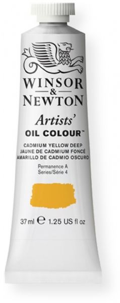 Winsor and Newton 1214111 Artist Oil Colour, 37 ml Cadmium Yellow Deep Color; Unmatched for its purity, quality, and reliability; Every color is individually formulated to enhance each pigment's natural characteristics and ensure stability of color; UPC 000050904129 (1214111 WN-1214111 WN1214111 WN1-214111 WN12141-11 OIL-1214111) 