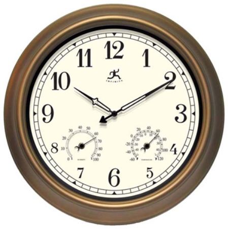Infinity Instruments 12144CP-1679 The Craftsman Indoor/Outdoor Wall Clock, 18