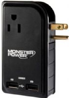 Monster 121700-00 Model MP OTG300 LTOP 5-Outlets Power Strip, AC Outlets and USB Charging for Travelers on the Go, Ultra-compact design for easy packing, 2 Quick-charging, high-power USB ports for portable devices, Retractable plug folds in for maximum portability, 3 AC Outlets and 2 USB Chargers, UPC 050644575747 (12170000 121700 00 MPOTG300LTOP MP-OTG300-LTOP) 