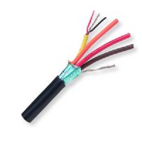 BELDEN1217BB59500, Model 1217B, 22 AWG, 4-Pair, Audio Snake Cable; Black Color; 4-22 AWG tinned copper pairs; Datalene insulation; Individually shielded with Beldfoil Tape bonded to numbered/color-coded PVC jackets so both strip simulteaneously; Flexible PVC jacket; UPC 612825108948 (BELDEN1217BB59500 TRANSMISSON CONNECTIVITY IMAGE WIRE) 