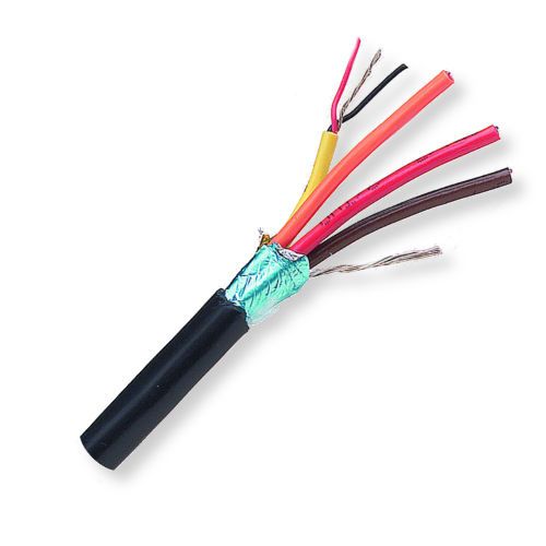 BELDEN1217BB59500, Model 1217B, 22 AWG, 4-Pair, Audio Snake Cable; Black Color; 4-22 AWG tinned copper pairs; Datalene insulation; Individually shielded with Beldfoil Tape bonded to numbered/color-coded PVC jackets so both strip simulteaneously; Flexible PVC jacket; UPC 612825108948 (BELDEN1217BB59500 TRANSMISSON CONNECTIVITY IMAGE WIRE)
