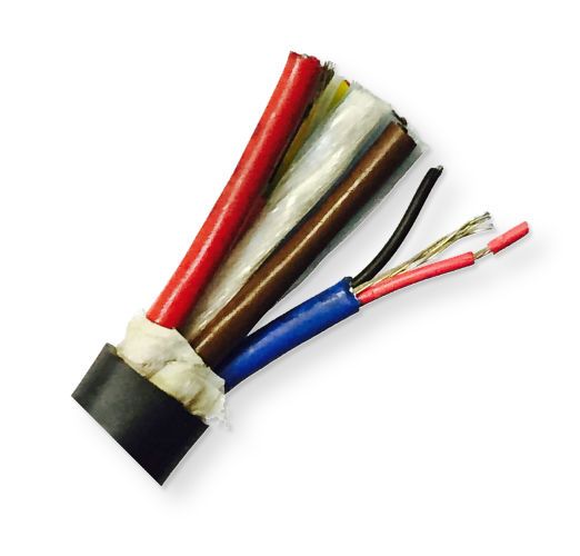 BELDEN1218BB59500, Model 1218B, 22 AWG, 6-Pair, Audio Snake Cable; Black, Matte; 6-22 AWG tinned copper pairs; Datalene insulation; Individually shielded with Beldfoil bonded to numbered color-coded PVC jackets so both strip simulteaneously; Flexible PVC jacket; UPC 612825108993 (BELDEN1218BB59500 SOUND TRANSMITION WIRE PLUG)
