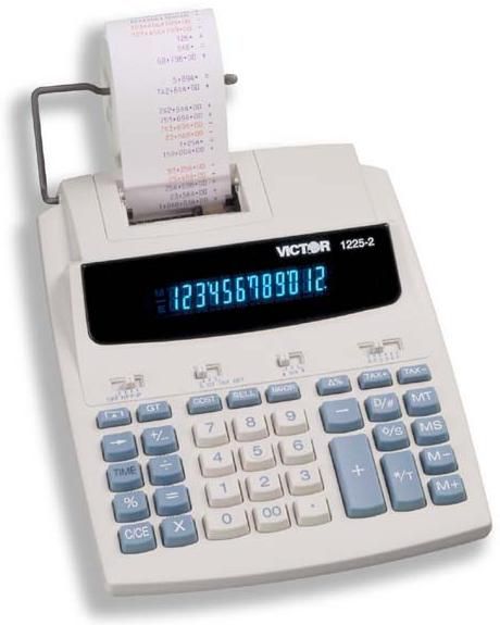 Victor 1225-2 Color Printing Calculator, 12 Digit Capacity, Cost, Sell, Margin Key, Time-Date Feature, Tax Keys, Delta Percent Change (12252 1225 2)