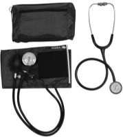 Mabis 12-260-021 MatchMates Aneroid Sphygmomanometer Combination Kit with a 3M Littmann Classic II S.E. 28" Stethoscope, Black, Includes color coordinated carrying case, Adult size calibrated nylon cuff, Easy-to-read gauge with a lifetime calibration warranty (12260021 12260-021 12-260021 12 260 021) 