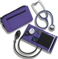 Mabis 12-260-201 MatchMates Aneroid Sphygmomanometer Combination Kit with a 3M Littmann Classic II S.E. 28" Stethoscope, Purple, Includes color coordinated carrying case, Adult size calibrated nylon cuff, Easy-to-read gauge with a lifetime calibration warranty (12260201 12260-201 12-260201 12 260 201) 