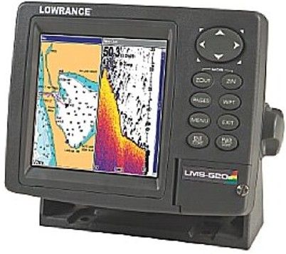 Lowrance 123-35 Model LMS-520C Full Size Sonar/GPS Chartplotter Combo, Display Resolution 480 x 480 (H x W), Precision 12-parallel channel external GPS+WAAS receiver, 5-pin Ethernet expansion port compatible for radar and satellite radio (12335 123 35 LMS520C LMS 520C LMS-520 LMS520)