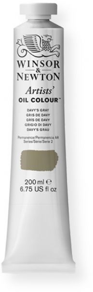 Winsor and Newton 1237217 Artist Oil Colour, 200 ml Davys Gray Color; Unmatched for its purity, quality, and reliability; Every color is individually formulated to enhance each pigment's natural characteristics and ensure stability of color; UPC 094376985979 (1237217 WN-1237217 WN1237217 WN1-237217 WN12372-17 OIL-1237217) 
