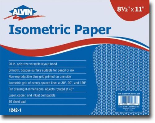 Alvin 1242-3 Isometric Paper, 500 Sheets Per Pack, 8.5