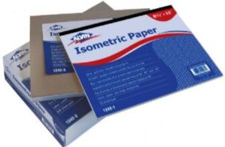 Alvin 1242-5 Isometric Paper, 8.5 x 11 in, 100 Sheets, 20 lb basis, Acid-free, Versatile layout bond, Printed with a non-reproducible blue grid on one side; Smooth, opaque surface suitable for pencil, ink, or laser plotters; Ideal for mechanical drawing or design needs, especially machine design, architecture, and patent office drafting; UPC 088354220954 (12425 1242 5 124-25 12-425)