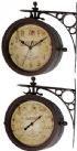 Infinity Instruments 12430CT-RUV2 The Charleston Wall Clock, Infinity Instruments The Charleston is a double sided bracket mounted indoor/outdoor clock, One side is a clock and the other side is a thermometer, With a rustic look this great wall clock will look great on any porch or outdoor setting, 8" Round Diameter, Steel Case w/Thermometer and Bracket, Case Pack: 5, UPC 731742002440 (12430CTRUV2 12430CT-RUV2 12430CTRUV2) 