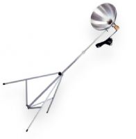 Testrite 124/3A Studio Light; This outstanding light source includes a 10" diameter aluminum reflector that swivels to any angle with its wooden handle, and accepts a 75 watt household bulb; Its 3-section telescopic stand adjusts to 7' high and weighs just 4 lbs; 8' cord plugs into any outlet; Dimensions 31.55" x 2.25" x 2"; Weight 4 Lbs; UPC 080253001238 (TESTRITE1243A TESTRITE 1243A 124 3A TESTRITE-1243A 124-3A) 