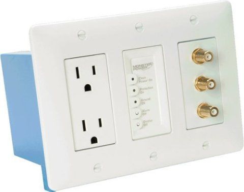 Monster 125271 model MP HTFS-IW HC In-Wall PowerCenter Surge suppressor, 2 Output connectors, 50 A Max Electric Current, Standard Surge Suppression, 1260 Joules Surge Energy Rating, Audible alarm, LED indicators Features, UPC 050644379925 (125 271 125-271 MP HTFS-IW HC- MP HTFSIWHC MP HTFS IW HC)