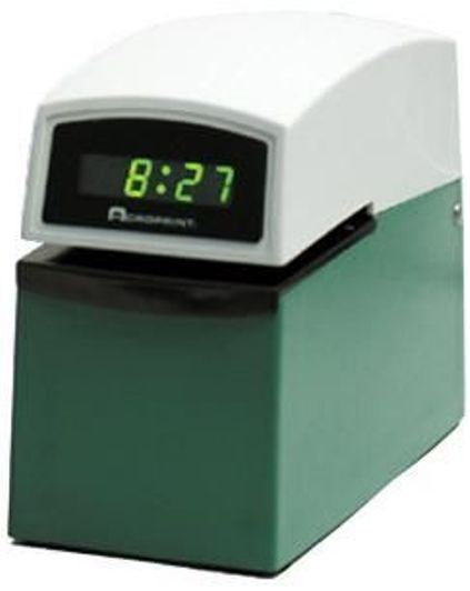 Acroprint 125505 model ETC 01-6000-001 bundled with Spanish Month option 37-0125-002, Time & Date Document Control Stamp, Quality designed, Heavy Duty Time Recorder, Electronically controlled printing, Provides an indisputable record of year, month, date, and time, Ideal for high-volume document or forms handling (01600001 370125002)