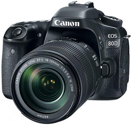 Canon 1263C004 EOS 80D DSLR Camera Body - Black; Intelligent Viewfinder with approximately 100% viewfinder coverage; 24.2 Megapixel (APS-C) CMOS sensor helps provide impressive, high-resolution results; DIGIC 6 Image Processor helps provide exceptional image quality and processing speed; High-speed continuous shooting up to 7.0 fps allows you to capture all the action; Type:, Digital, AF/AE single-lens reflex camera with built-in flash; UPC 013803271829 (1263C004 1263C004 1263C004)