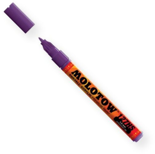 Molotow 127.407 Crossover 1.5mm Tip  Acrylic Pump Marker; Violet Hd Currant 042; Premium, versatile acrylic based hybrid paint markers that work on almost any surface for all techniques; Patented capillary system for the perfect paint flow coupled with the Flowmaster pump valve for active paint flow control makes these markers stand out against other brands; EAN 4250397606101 (M127407 M-127407 127407 MARKER-127407 MOLOTOW127407 MOLOTOW-127407)
