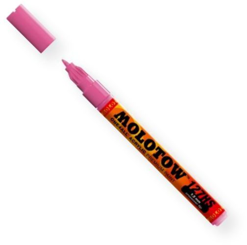Molotow 127.408 Crossover 1.5mm Tip  Acrylic Pump Marker; Neon Pink 200; Premium, versatile acrylic based hybrid paint markers that work on almost any surface for all techniques; Patented capillary system for the perfect paint flow coupled with the Flowmaster pump valve for active paint flow control makes these markers stand out against other brands; EAN 4250397606118 (M127408 M-127408 127408 MARKER-127408 MOLOTOW127408 MOLOTOW-127408)