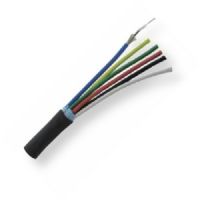 BELDEN1280RB59500, Model 1280R; 6-Coax, 25 AWG, Mini Hi-Resolution, RGB Video Coax Cable; Black Color; Riser-CMR Rated; 6-25 AWG tinned copper conductors; Foam HDPE insulation; Duobond foil and Tinned copper interlocked serve shield; Inner PVC jackets; PVC jacket; UPC 612825355113 (BELDEN1280RB59500 TRANSMISSION CONNECTIVITY VIDEO WIRE) 