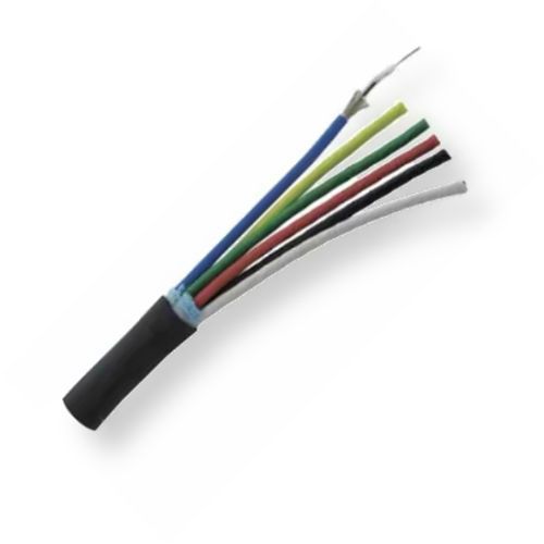 BELDEN1280RB59500, Model 1280R; 6-Coax, 25 AWG, Mini Hi-Resolution, RGB Video Coax Cable; Black Color; Riser-CMR Rated; 6-25 AWG tinned copper conductors; Foam HDPE insulation; Duobond foil and Tinned copper interlocked serve shield; Inner PVC jackets; PVC jacket; UPC 612825355113 (BELDEN1280RB59500 TRANSMISSION CONNECTIVITY VIDEO WIRE)
