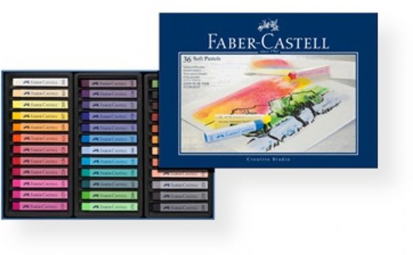 Faber Castell 128336 Full Length Soft Pastel 36 Color Set; 36 Color assorted set; Soft pastel crayons have extremely intense colors, a silky smooth flow of color, and are very easy to mix and blend; The brilliant, vivid results achieved make them ideal for amateur artists, school art lessons and creative handicraft enthusiasts; EAN 4005401283362 (128336 FC128336 FC-128336 FABERCASTELL-128336 FABER-CASTELL128336 FABER-CASTELL-128336)