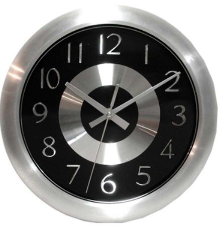 Infinity Instruments 12977AL-2651BK Mercury Black Wall Clock, 10
