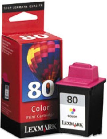 Lexmark 12A1980 Color Print Cartridge #80 For use with Lexmark 3200, 5000, 5700, 5770, 7000, 7200, 7200V, Optra Color 40, Optra Color 45, Optra Color 45n, Z11 and Z31 Printers; New Genuine Original OEM Lexmark Brand, UPC 734646120616 (12A-1980 12-A1980 12A 1980 12A1-980)